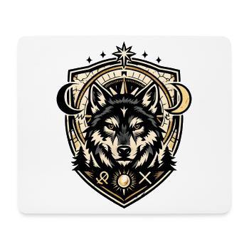 Wolf Crest Geometric Shield - Mousepad (Querformat) - Weiß - Vorne