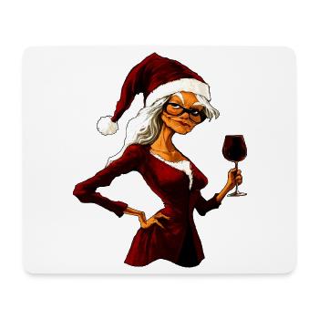 Hexen Weihnachten / Weihnachtsmann Hexe - Mousepad (Querformat) - Weiß - Vorne