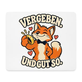 Vergeben. Und gut so. – Fuchs Hochzeit Ring - Mousepad (Querformat) - Weiß - Vorne