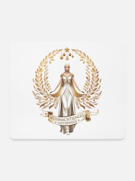 Weihnachts Engel unterwegs, Engel, Weihnachten - Mousepad (Querformat) - Weiß