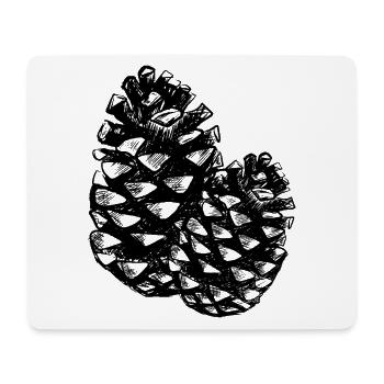 Zwei Kiefernzapfen - Mousepad (Querformat) - Weiß - Vorne