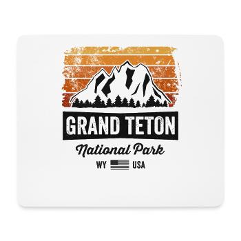 Vintage Grand Teton National Park TShirt Wyoming - Mouse Pad (horizontal) - white - Front