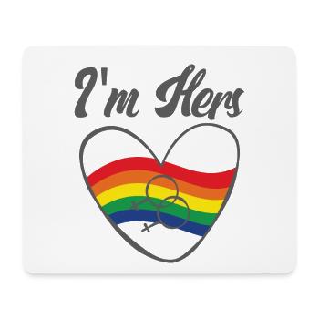 Cadeaux pour un couple gay correspondant à LGBT, je suis sa fierté gaie - Tapis de souris (format paysage) - blanc - Devant