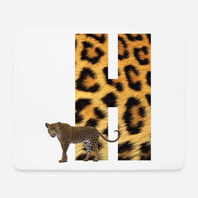 leopard h - Mousepad (Querformat) - Weiß