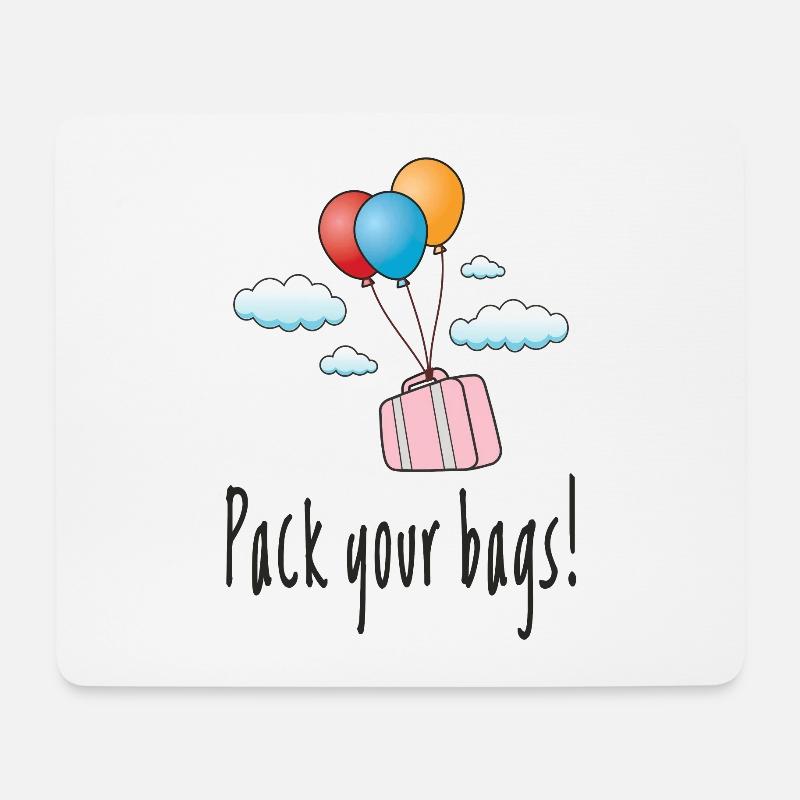 Pack deine Koffer und ab in den Urlaub - Mousepad (Querformat) - Weiß