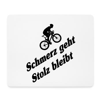 Rennrad Mountainbike - Mousepad (Querformat) - Weiß - Vorne