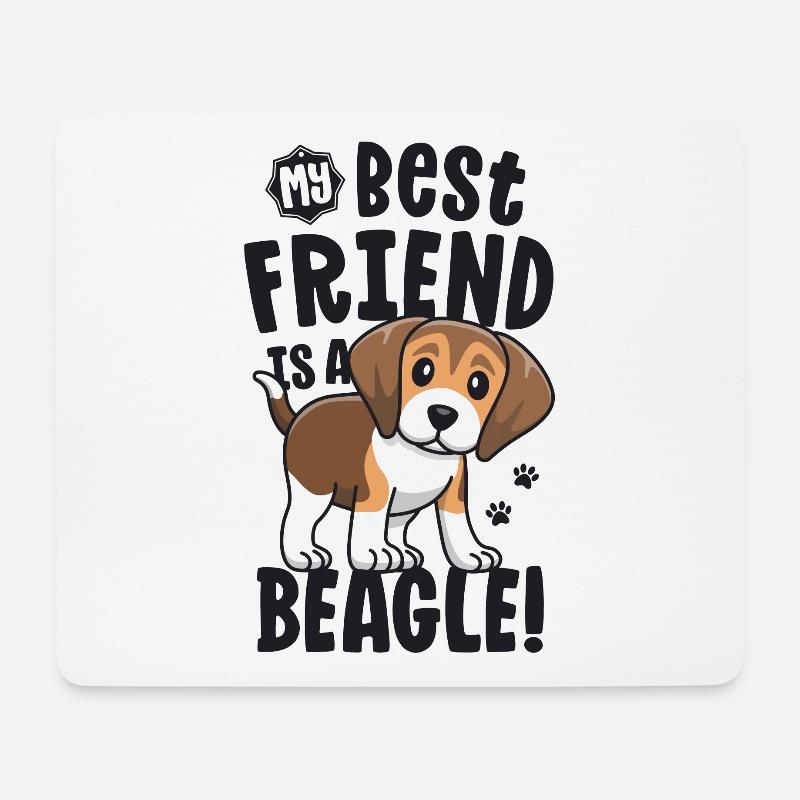 Beagle Dad Shirt Beagle Mom Geschenke für Beagle - Mousepad (Querformat) - Weiß