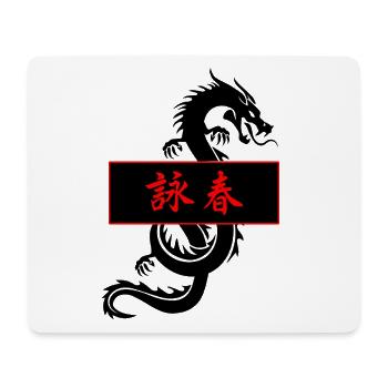 Wing Chun Ip Homme Kung-Fu Dragon Auto-défense - Tapis de souris (format paysage) - blanc - Devant