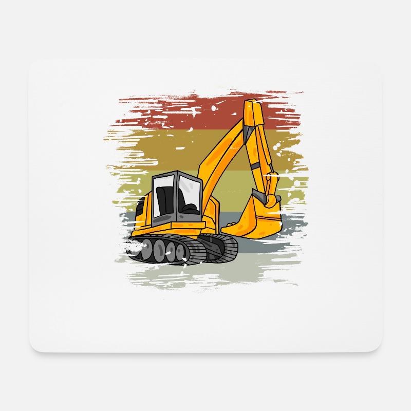 Dragage de chantier rétro - Tapis de souris (format paysage) - blanc