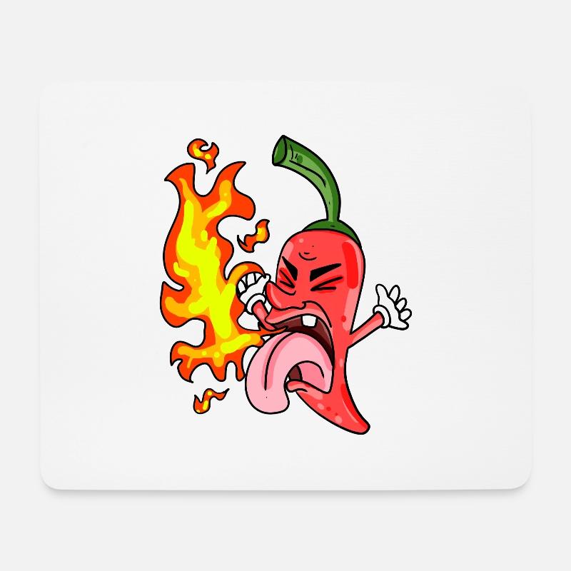 Lustige Chilischote - Peperoni - Mousepad (Querformat) - Weiß