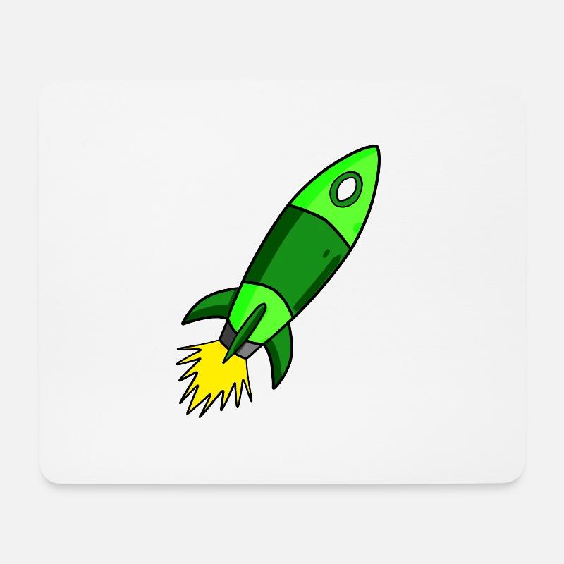 Grüne Rakete - Mousepad (Querformat) - Weiß