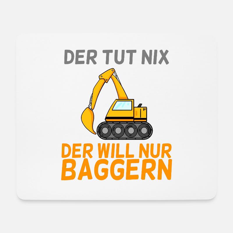 Bagger Baggern - Mousepad (Querformat) - Weiß