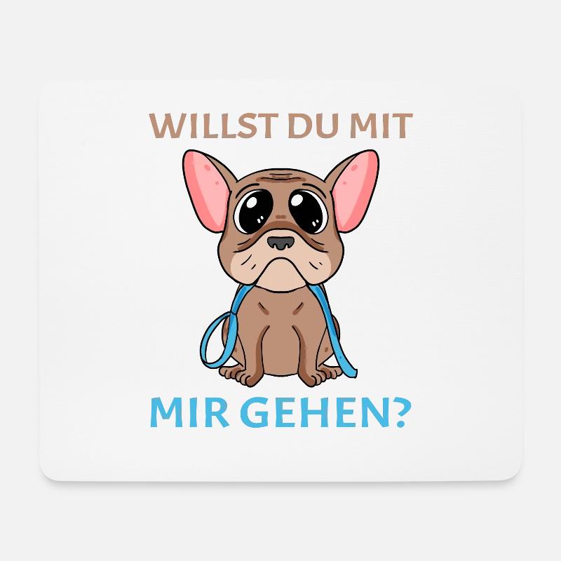 Willst du mit mir(Gassi) gehen? - Mousepad (Querformat) - Weiß