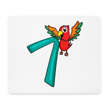 7th Birthday Parrot - 7 years old gift - Mouse Pad (horizontal) - white - Front