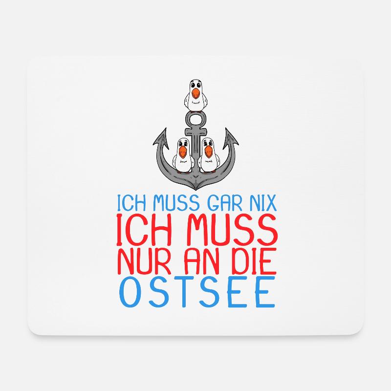 Ostsee Anker Möwe Geschenk - Mousepad (Querformat) - Weiß