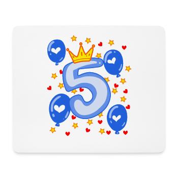 5ème Anniversaire Jeunes Ballons Couronne Étoiles - Tapis de souris (format paysage) - blanc - Devant