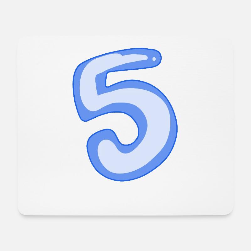 5 Blau - Mousepad (Querformat) - Weiß