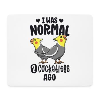 J’étais normal 2 Cockatiels Ago Cockatiel Lovers - Tapis de souris (format paysage) - blanc - Devant