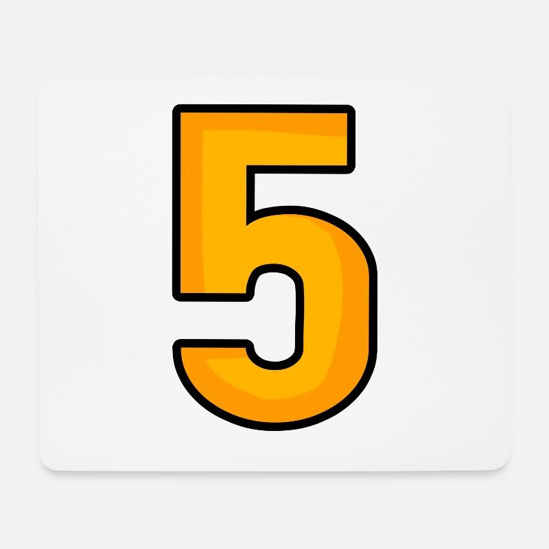 Number 5 - Mouse Pad (horizontal) - white