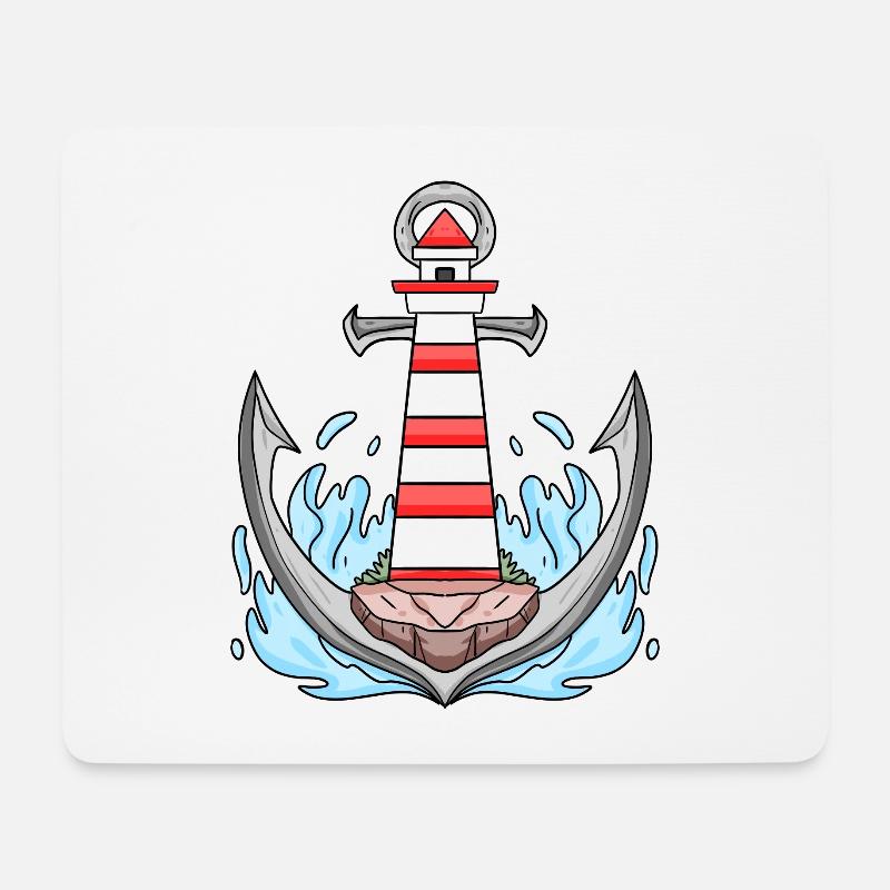 Phare d’Anchor - Tapis de souris (format paysage) - blanc