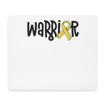 Warrior Childhood Cancer Awareness Yellow Ribbon - Mouse Pad (horizontal) - white - Front