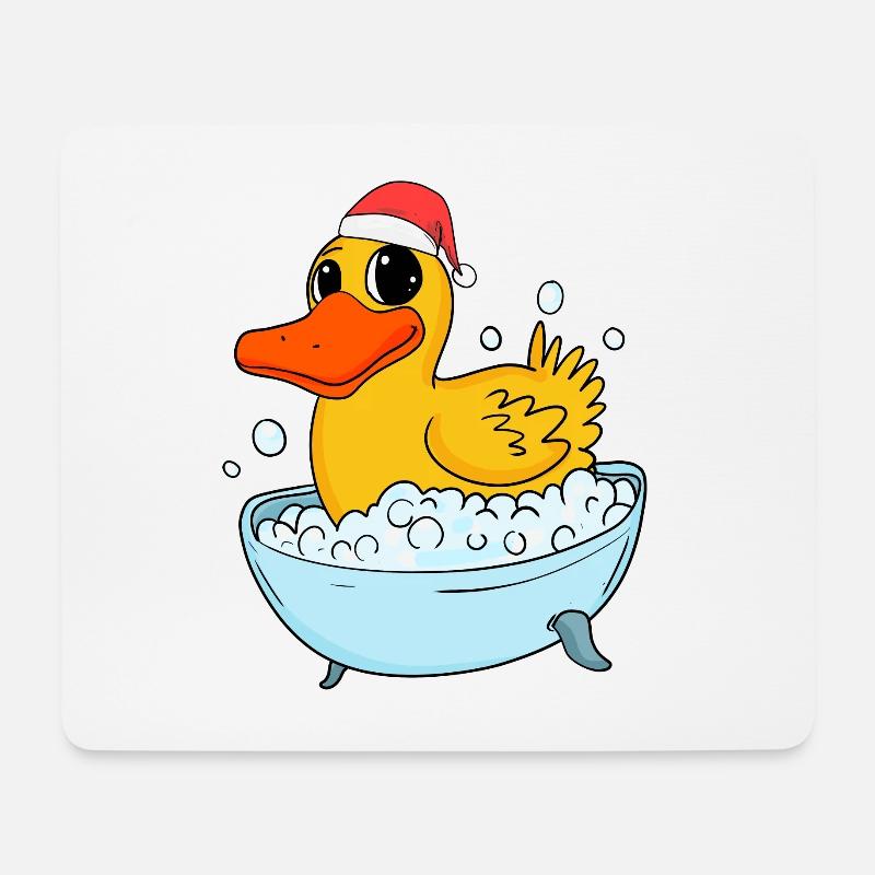 Badeente Ente Weihnachten - Mousepad (Querformat) - Weiß