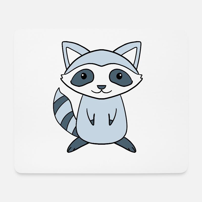 Waschbär - Mousepad (Querformat) - Weiß