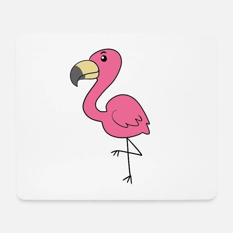 Flamingo - Mousepad (Querformat) - Weiß