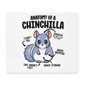 Anatomie d’une chemise chinchilla pour femmes amant maman - Tapis de souris (format paysage) - blanc - Devant