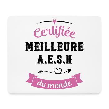 Certifiée meilleure aesh du monde - Tapis de souris (format paysage) - blanc - Devant