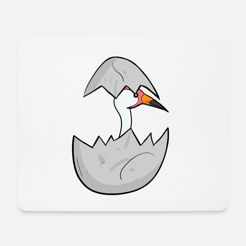 Baby Kranich - Mousepad (Querformat) - Weiß