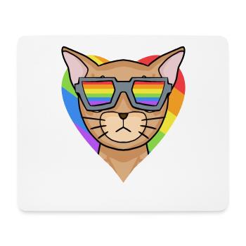 LGBT Cat Abyssinian Cat Rainbow - Mouse Pad (horizontal) - white - Front