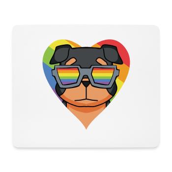 LGBT Hund Rottweiler Regenbogen - Mousepad (Querformat) - Weiß - Vorne