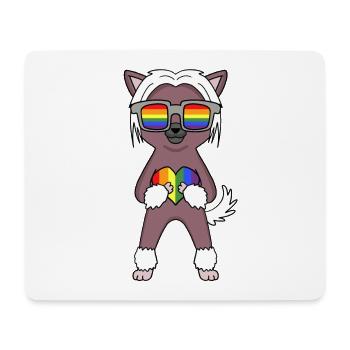 LGBT Dog Chinese Crested Dog Rainbow - Mouse Pad (horizontal) - white - Front