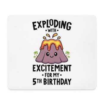 Volcano Geburtstagsparty 5. Geburtstag 5 Jahre alt - Mousepad (Querformat) - Weiß - Vorne