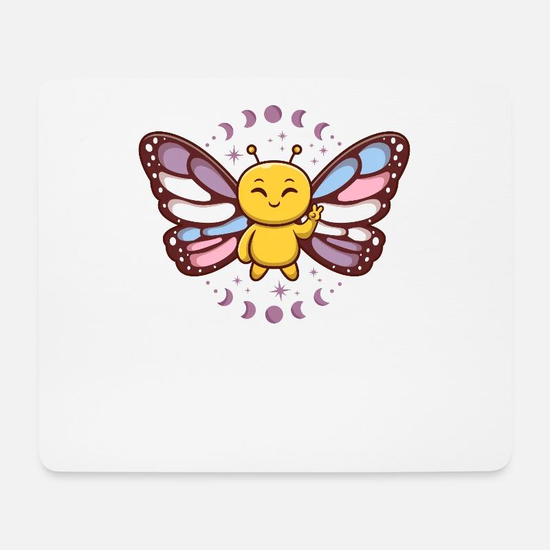 Intersex Monarch Schmetterling Subtiler diskreter Stolz - Mousepad (Querformat) - Weiß