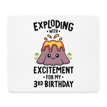 Vulkan Geburtstagsfeier 3. Geburtstag 3 Jahre alt - Mousepad (Querformat) - Weiß - Vorne