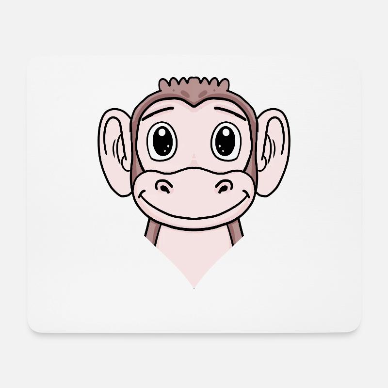 Affe - Mousepad (Querformat) - Weiß