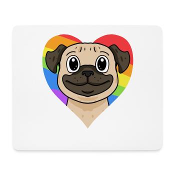 LGBT Hund Mops Regenbogen - Mousepad (Querformat) - Weiß - Vorne