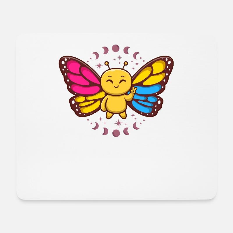 Pansexual Monarch Schmetterling Insekt Subtile Pfanne - Mousepad (Querformat) - Weiß