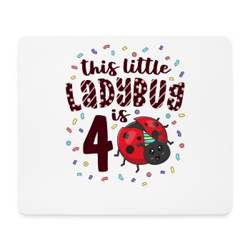 Dieser kleine Marienkäfer ist 4 Jahre alt 4. Geburtstag - Mousepad (Querformat) - Weiß - Vorne