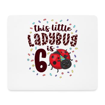 Dieser kleine Marienkäfer ist 6 Jahre alt 6. Geburtstag - Mousepad (Querformat) - Weiß - Vorne