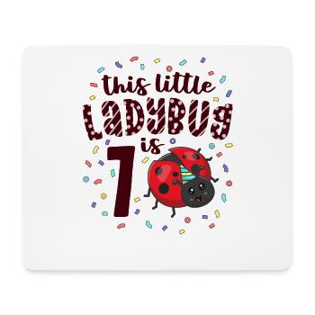 Dieser kleine Marienkäfer ist 7 Jahre alt 7. Geburtstag - Mousepad (Querformat) - Weiß - Vorne