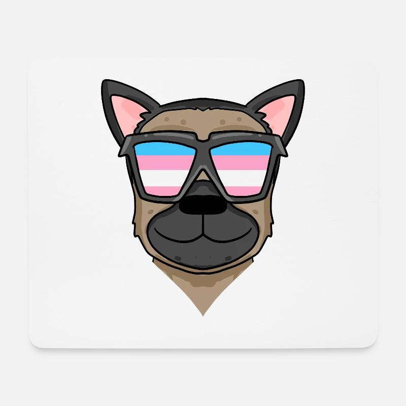 Transgender Transsexuell Deutscher Schäferhund - Mousepad (Querformat) - Weiß