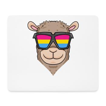 Pansexuell Alpaka - Alpaka mit Brille - Mousepad (Querformat) - Weiß - Vorne