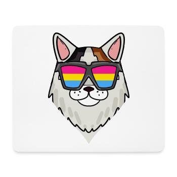 Pansexual Turkish Van - Cat with Glasses - Mouse Pad (horizontal) - white - Front