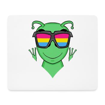 Pansexuell Alien - Alien mit Brille - Mousepad (Querformat) - Weiß - Vorne