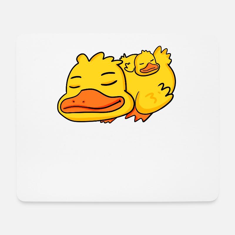 Ente Papa mit Baby Ente - Mousepad (Querformat) - Weiß