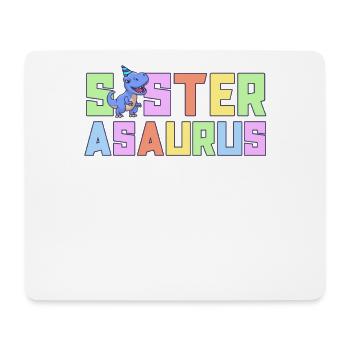 Sœur Asaurus Dinosaur Fête d’anniversaire T-Rex - Tapis de souris (format paysage) - blanc - Devant