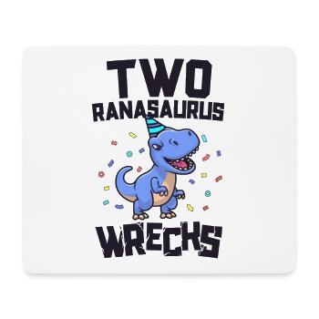 Fête d’anniversaire de dinosaure de 2 ans 2nd Bday - Tapis de souris (format paysage) - blanc - Devant